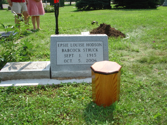 Mom's headstone & ashes casket